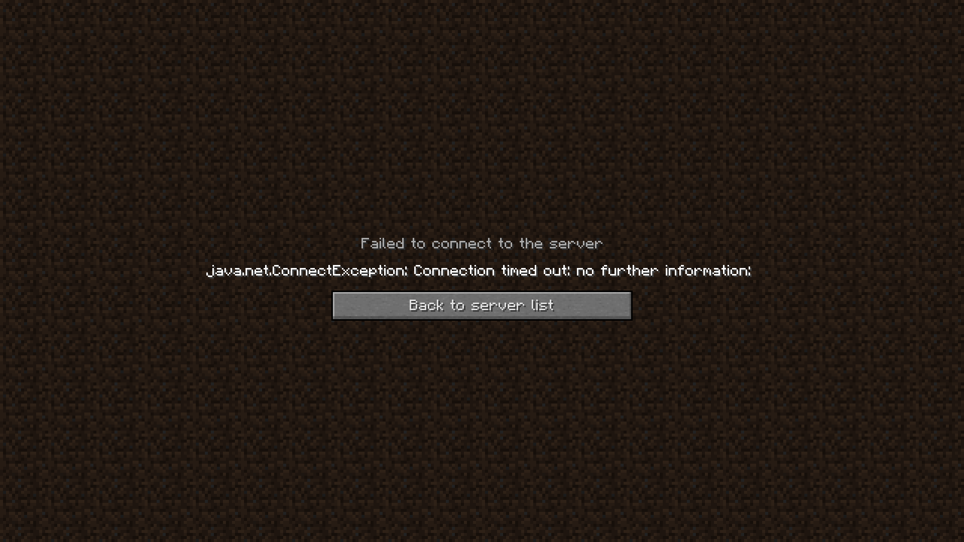 Java.Net.ConnectionException: Connection timed out: no further 