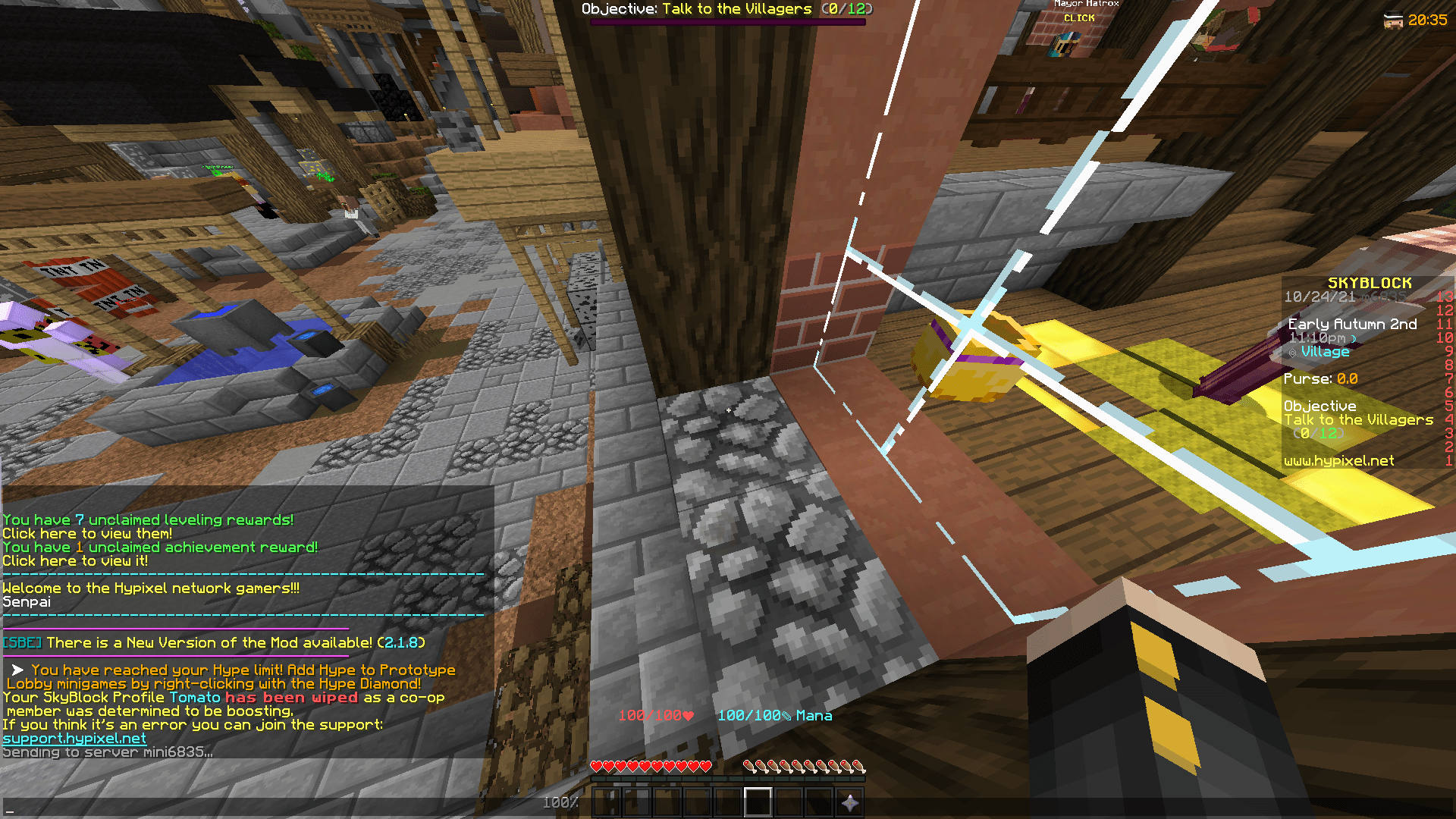 My Skyblock Profile "wiped for boosting" (FALSE WIPED, 1.5B+ Account