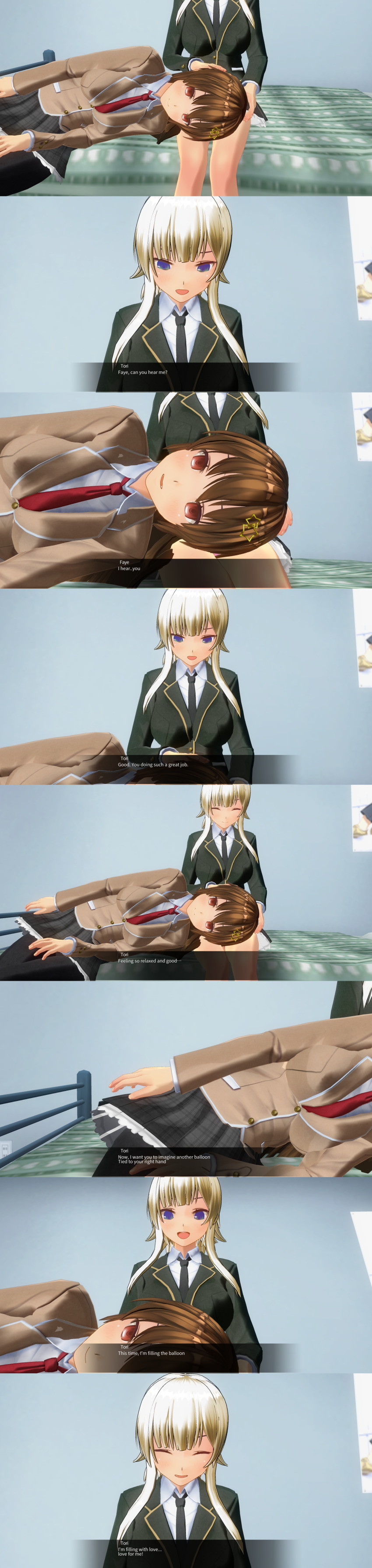 HypnoHub absurdres bed bedroom blonde hair brown eyes brown hair