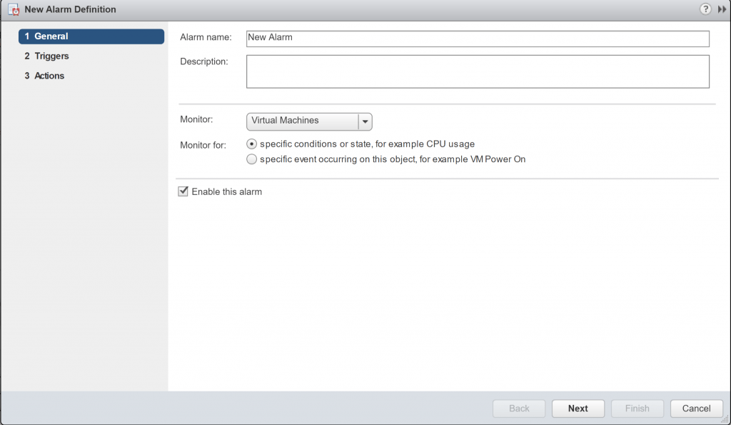 Membuat vCenter Alarm Untuk Snapshots VMs