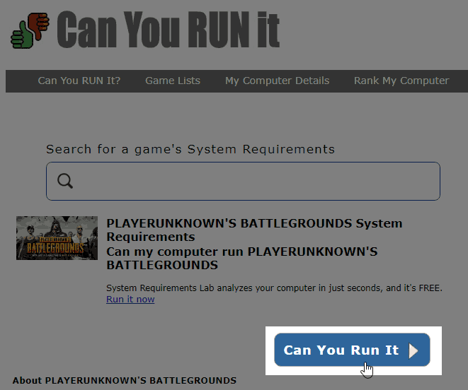 Steamゲーム「PUBG」を自分のPCスペックでプレイできるかどうかを調べる方法 [Can You RUN it