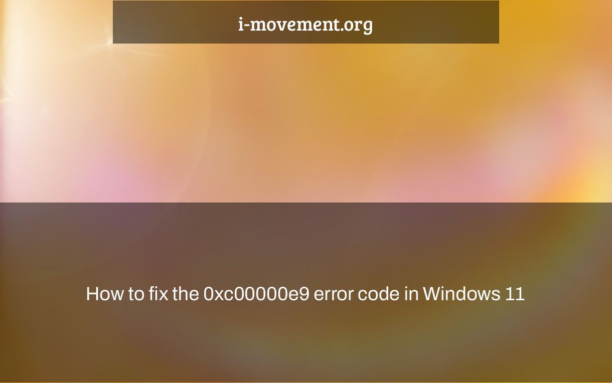 How to fix the 0xc00000e9 error code in Windows 11 I Movement