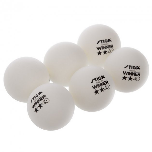 STIGA WINNER 40+ Table Tennis Balls 2* 6 pack White