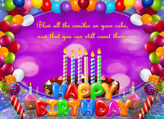 Blow The Candles On Your Cake. Free Funny Birthday Wishes eCards 123