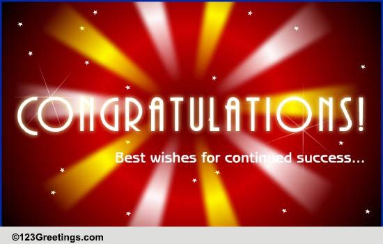 Best Wishes For Continued Success! Free For Everyone eCards 123 Greetings
