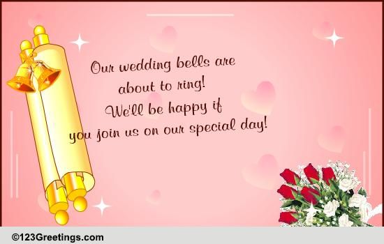 Join Us On Our Special Day! Free Wedding eCards, Greeting Cards 123