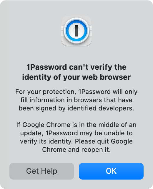 If 1Password cannot fill an item in your browser because its code