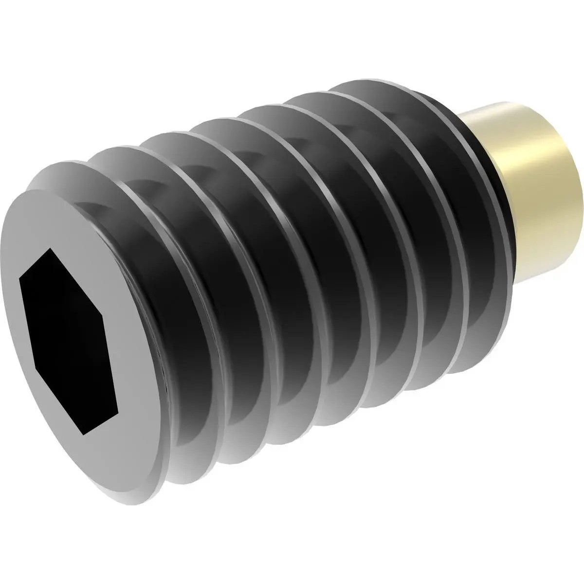 Buy M6 x 6mm Brass Tip Set / Grub Screws Black Alloy Steel / Brass