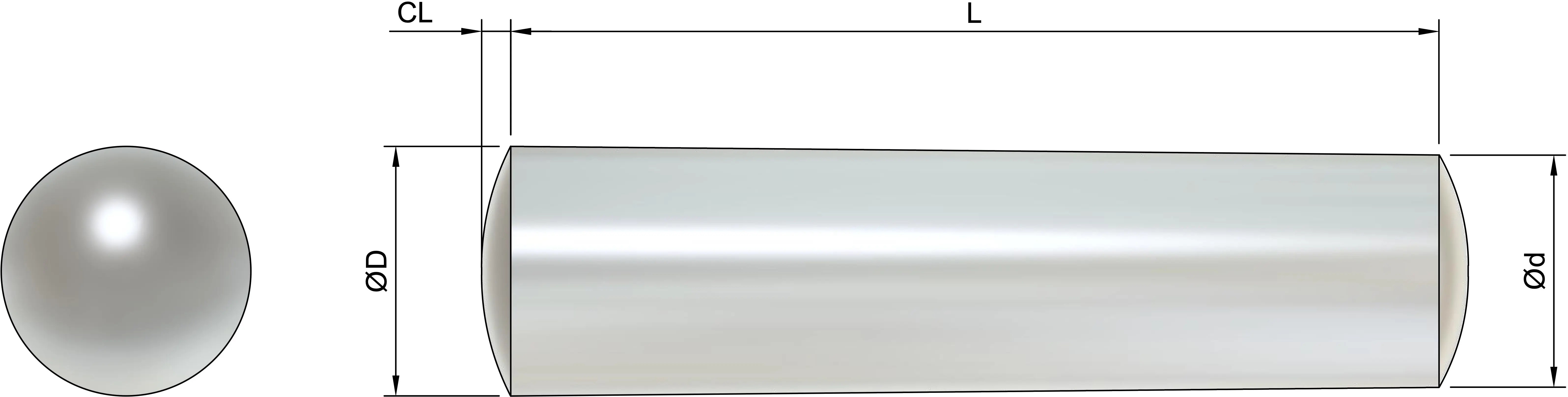 Buy 10mm x 45mm Taper Pins (DIN 1B) Black Marine Stainless Steel (A4