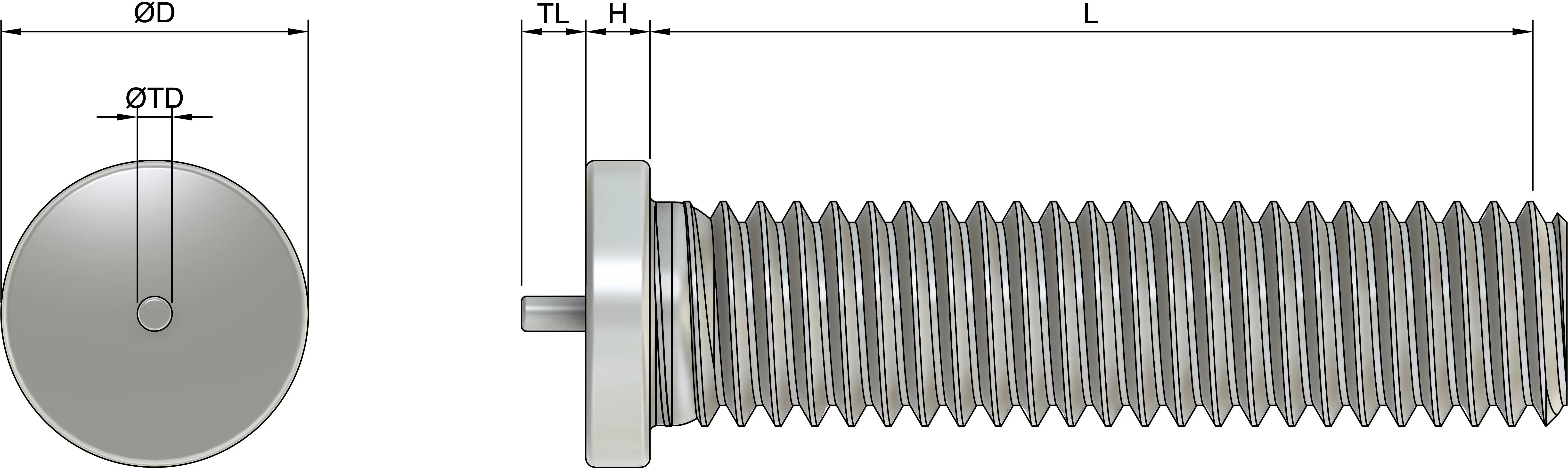 Buy M4 x 10mm Threaded Weld Studs (ISO 13918) Stainless Steel (A2