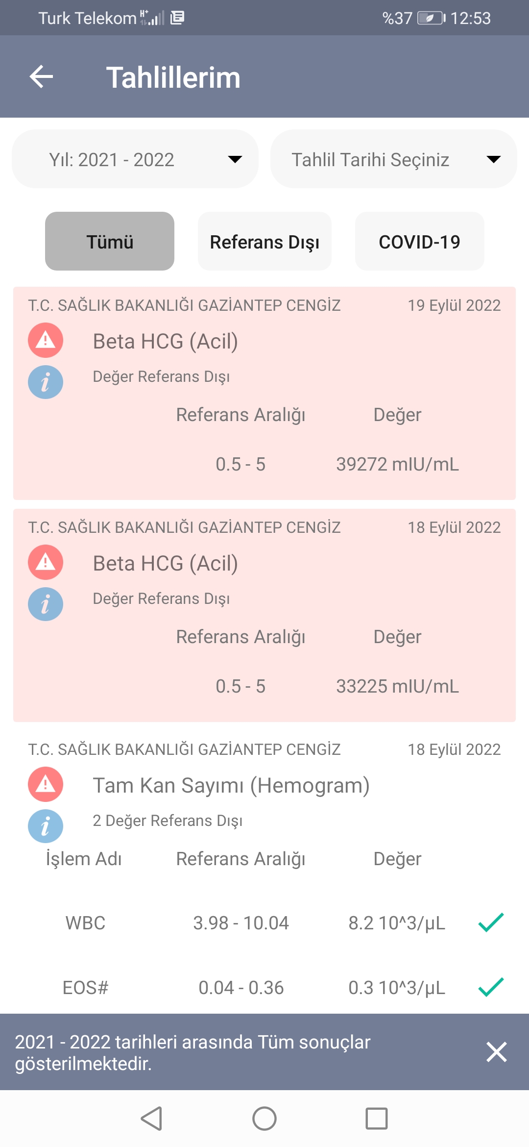 Beta hcg değeri acil lütfen Anneysen