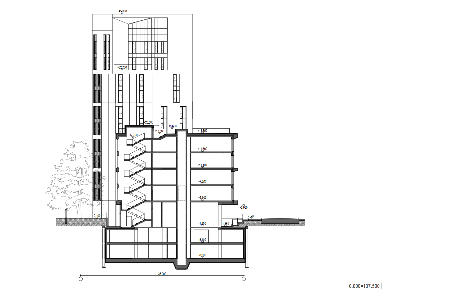 Apartment building with the underground parking lot, Burdenko street