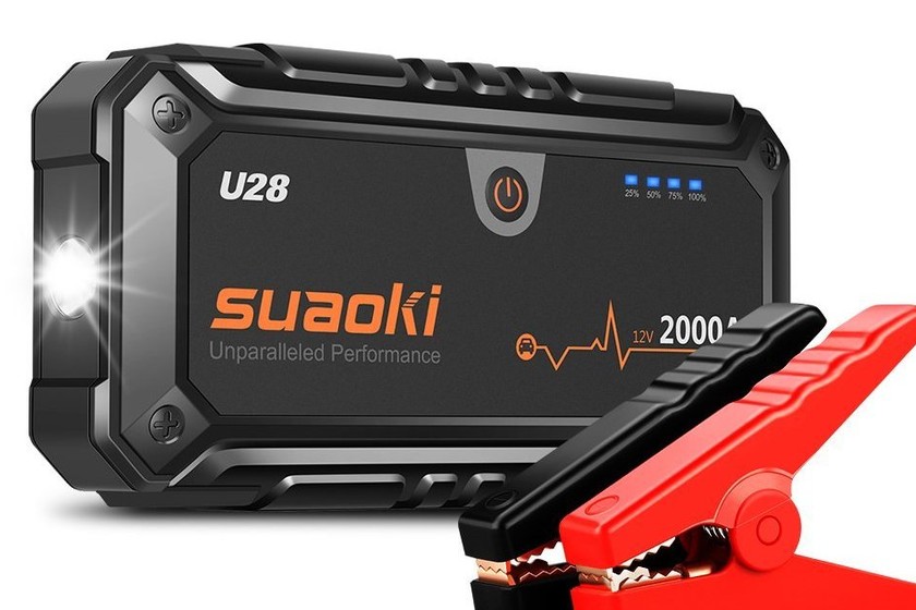 El arrancador de coche de 2000 Amperios Suaoki U28 cuesta sólo 126,74