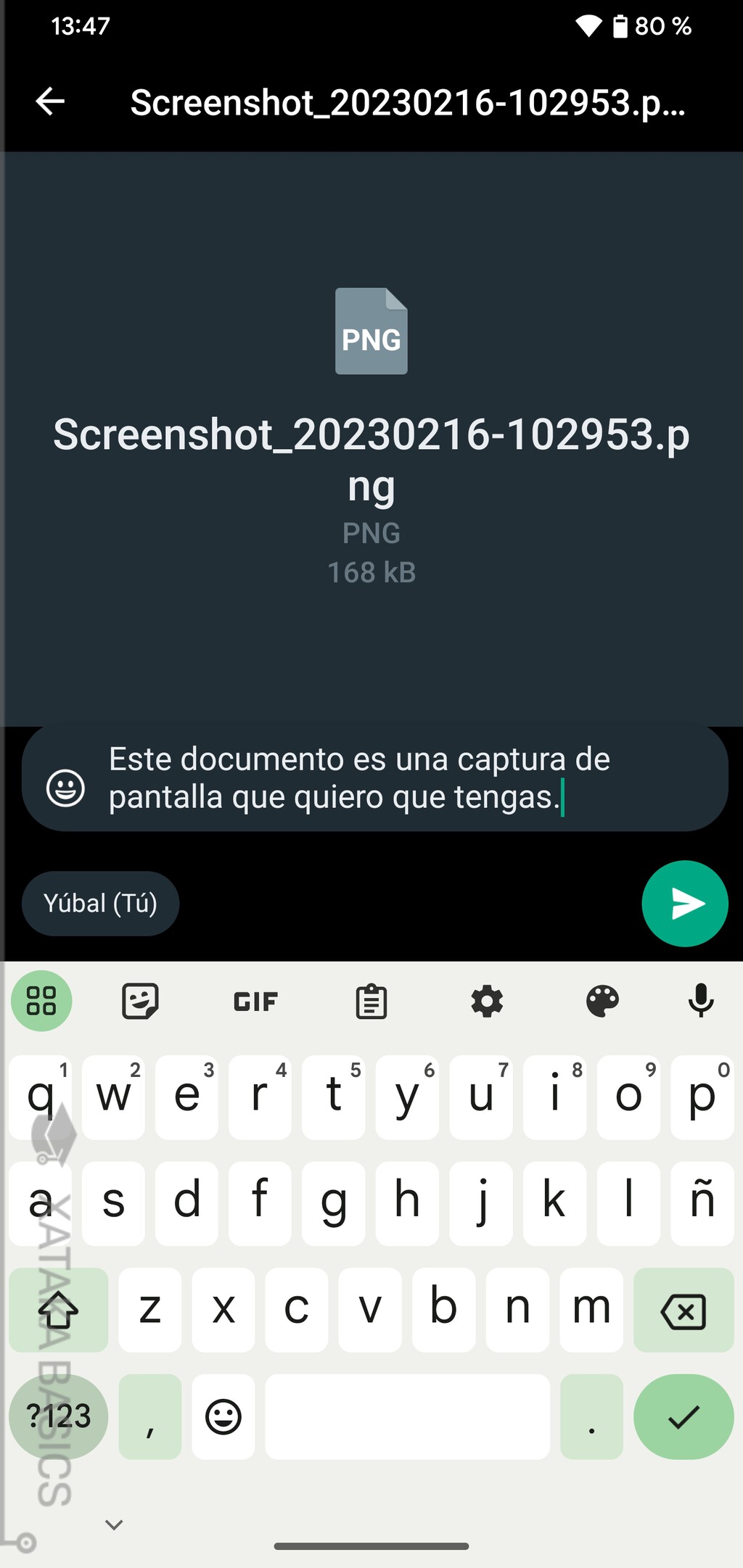 Cómo enviar un archivo o documento añadiendo un comentario en WhatsApp