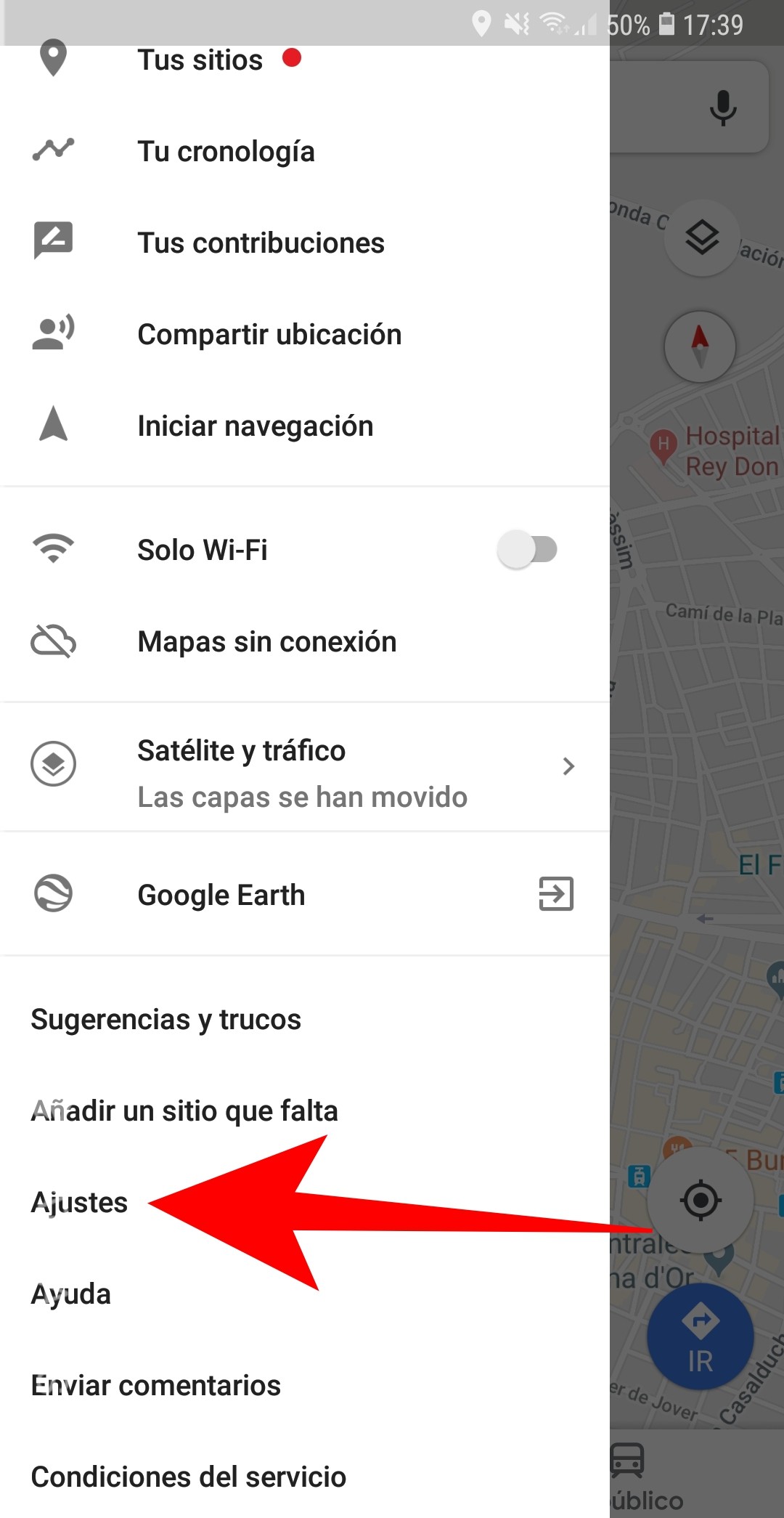 Cómo borrar el historial de búsquedas y de ubicaciones en Google Maps