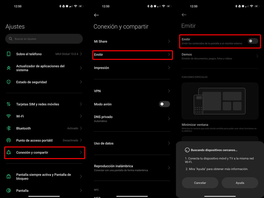Así puedes emitir pantalla desde tu móvil Xiaomi y compartir contenido