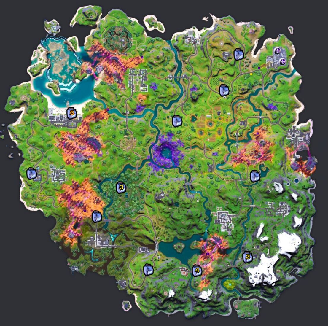 Dónde están las máquinas de hielo en el mapa de Fortnite de la Temporada 8