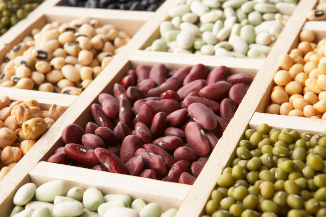 El contenido de proteínas de diferentes legumbres
