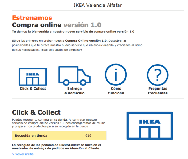 La venta online de IKEA muy poca diferencia con su envío