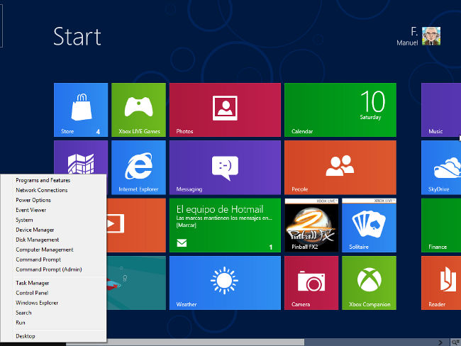 El botón "Inicio" de Windows 8, lo que está oculto y cómo se puede