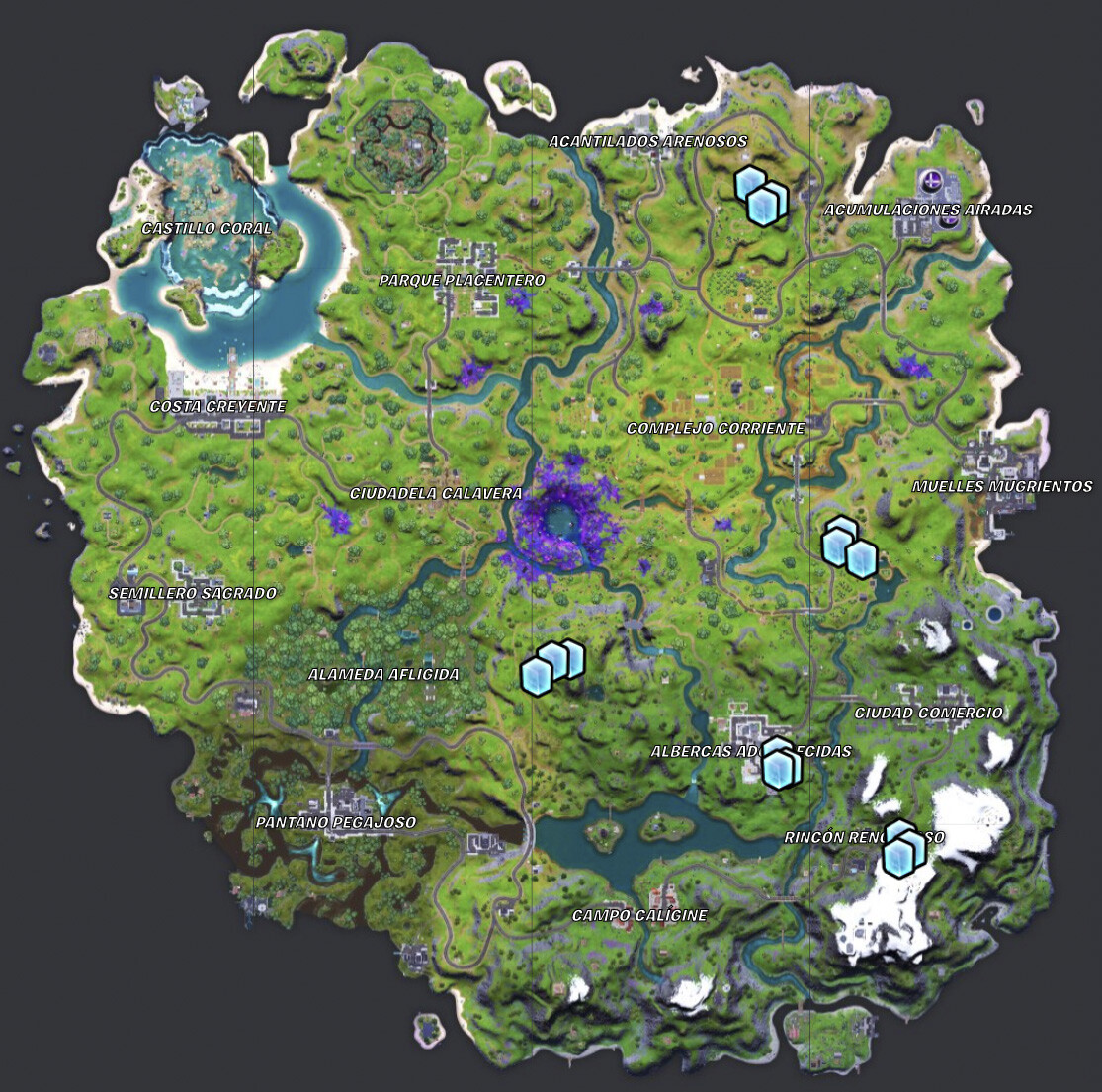 Where are the mics in different key locations on the Fortnite Season 7