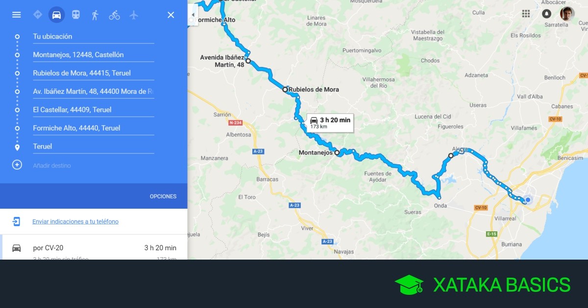 Como hacer una ruta en Google Maps con varias paradas y compartirla después