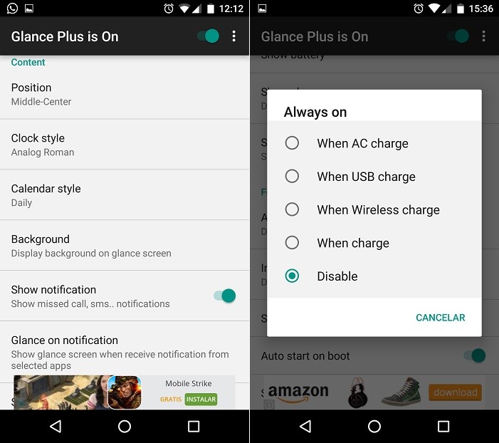 Glance Plus, una app gratis para tener pantalla Alwayson