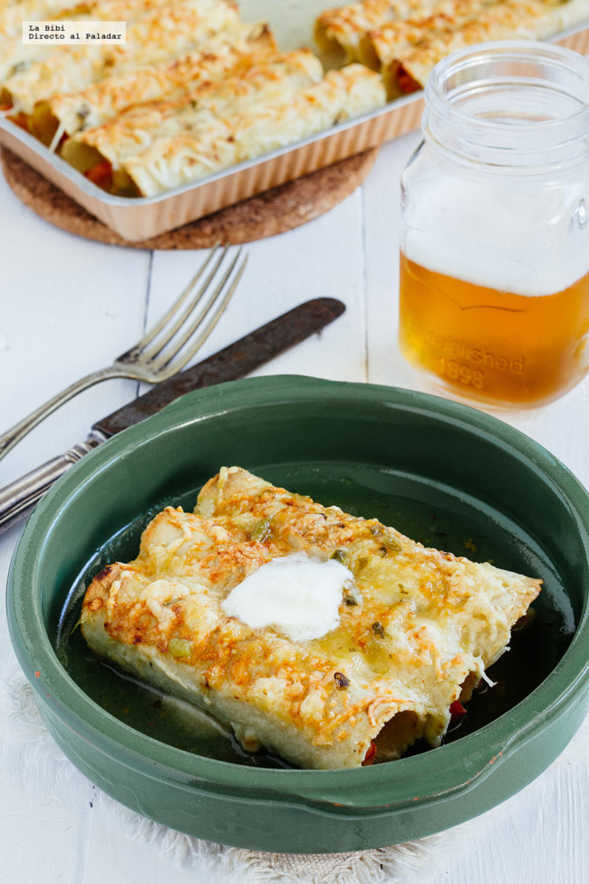 Enchiladas gratinadas de camarón. Receta