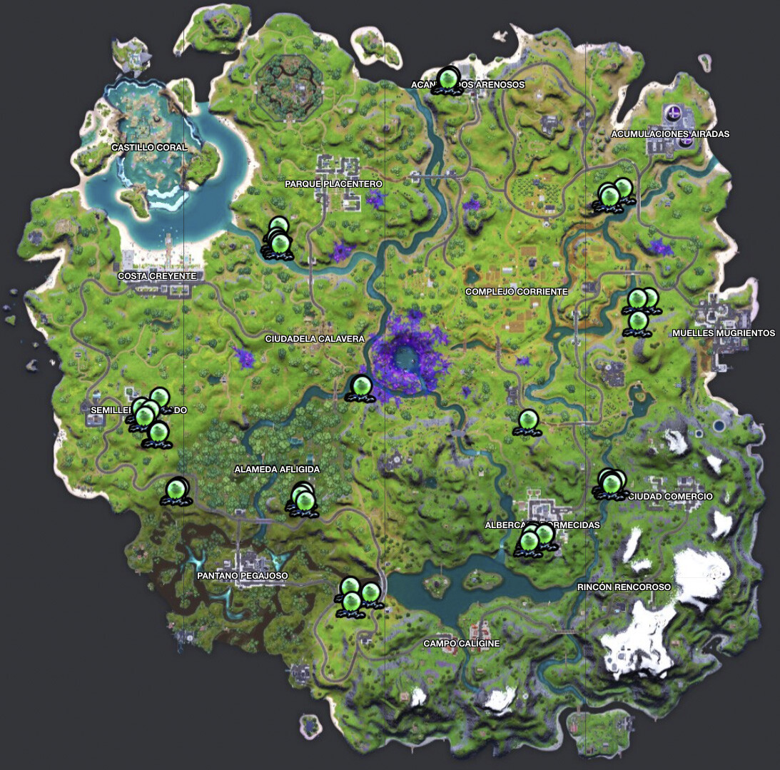 Where are the alien eggs on the Fortnite Season 7 map Dfahos