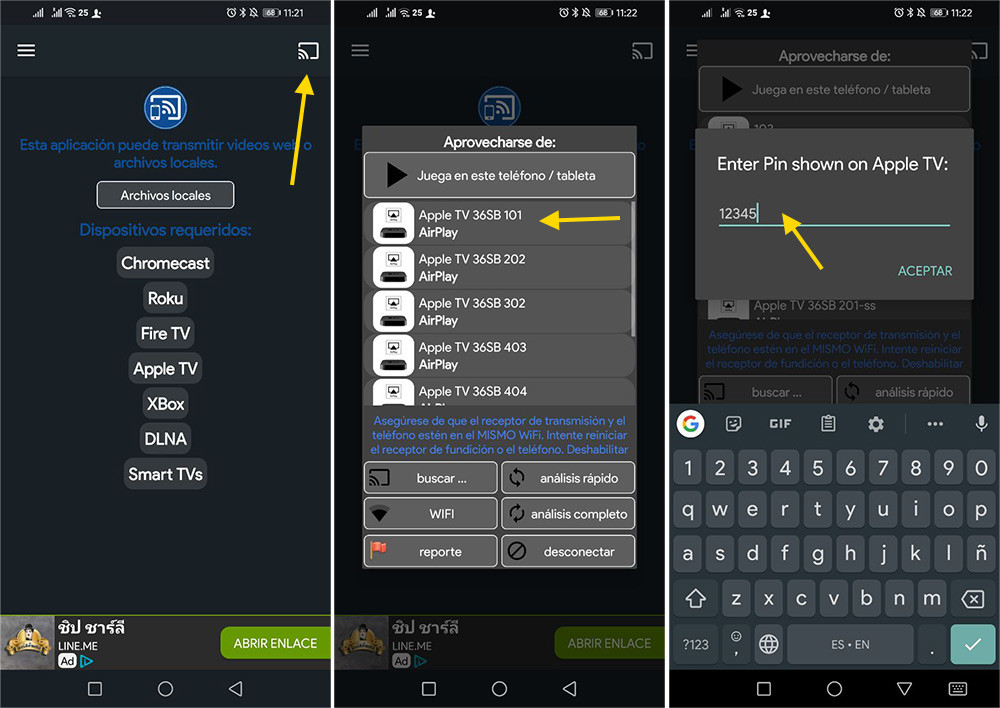 Cómo enviar vídeos desde Android a un Apple TV mediante AirPlay