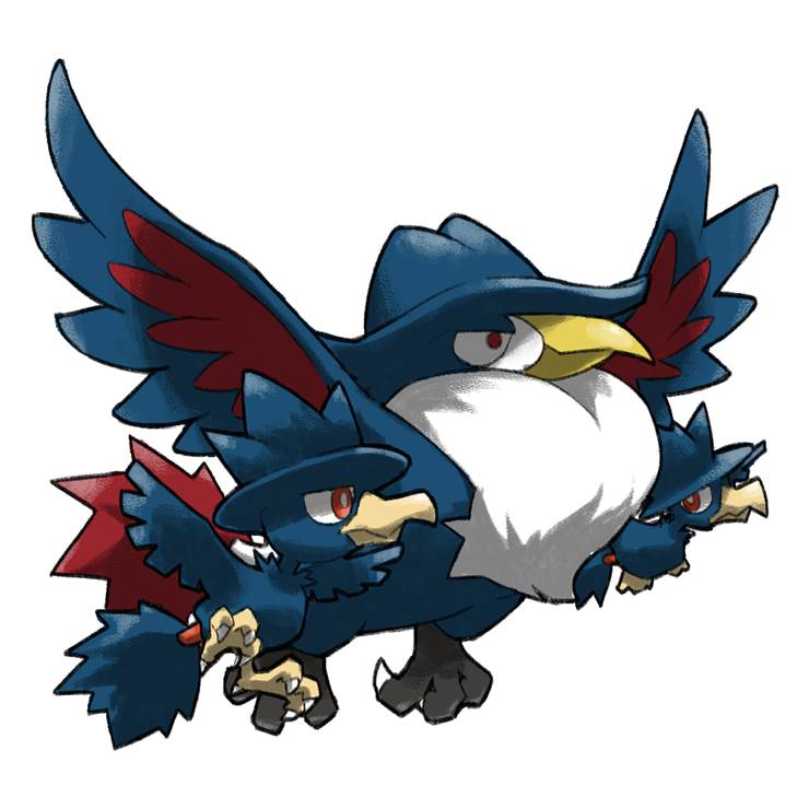 Honchkrow and Murkrow插画师blacknirrow的乌鸦头头插画图片 BoBoPic