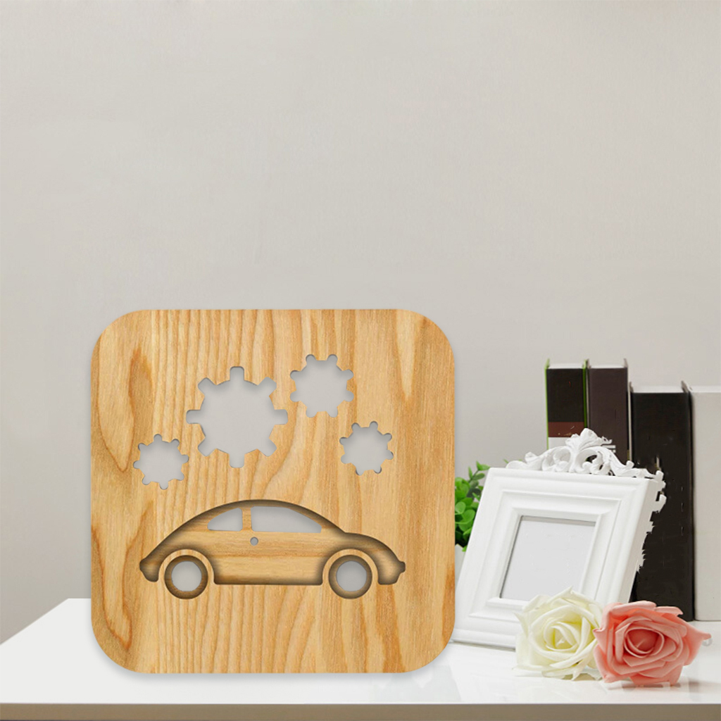 Creative Nightlight Wood USB Desk Light for Living Room