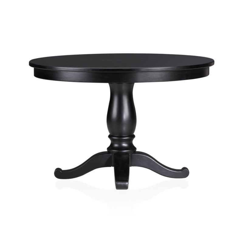 Avalon 45" Black Round Extension Dining Table in Dining Tables Crate
