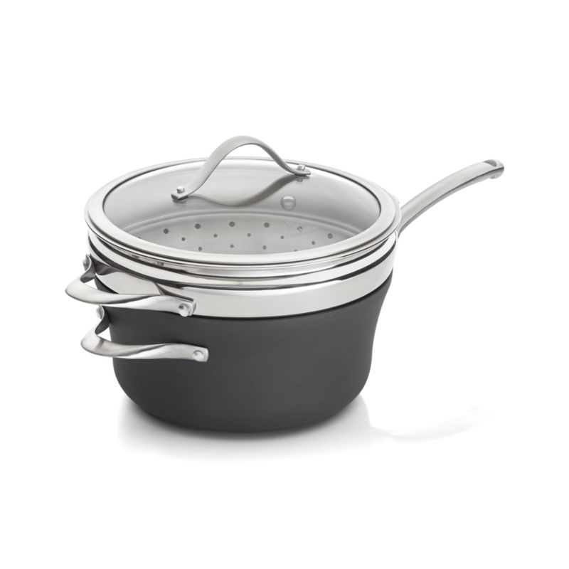 Calphalon Contemporary ™ Nonstick 4.5qt. Saucepan with Steamer Crate