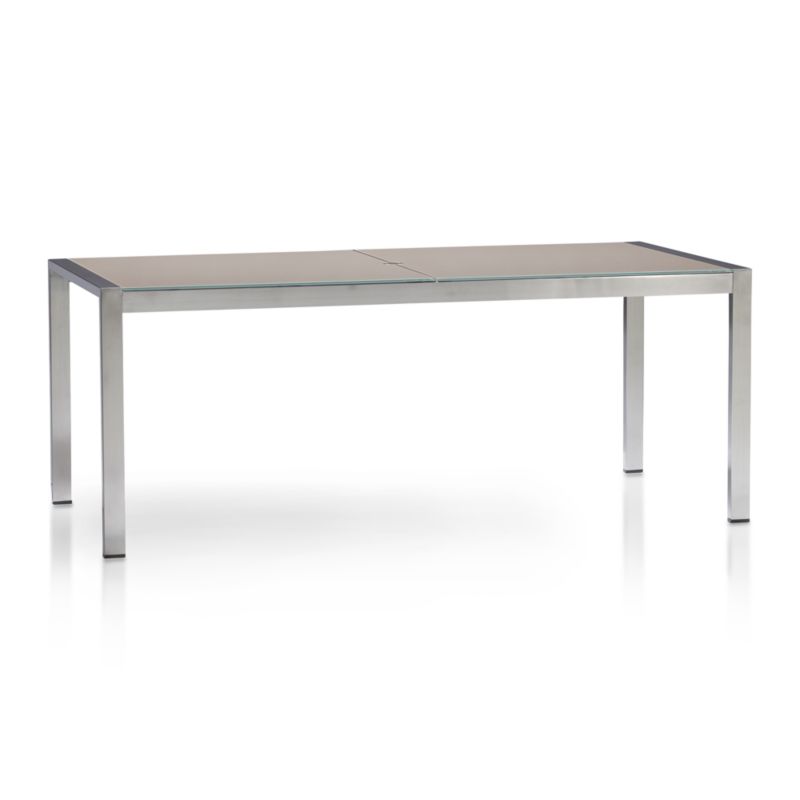 Dune Rectangular Dining Table with Painted Glass in Dune Outdoor Dining Crate and Barrel