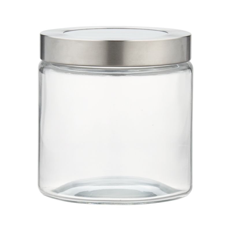 Extra Small Glass Storage Container with Stainless Steel Lid Crate