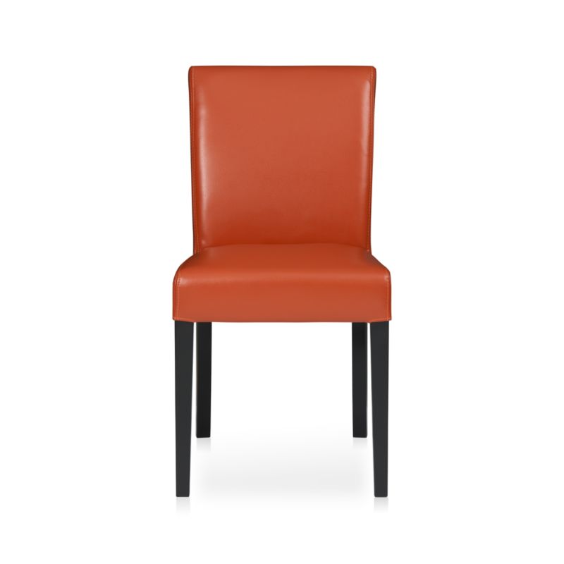 Lowe Persimmon Leather Side Chair in Dining Chairs Crate and Barrel