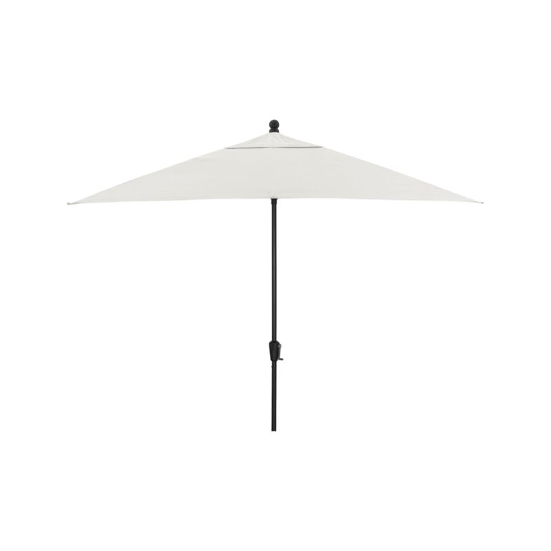 Rectangular Sunbrella ® White Sand Patio Umbrella with Black Frame in
