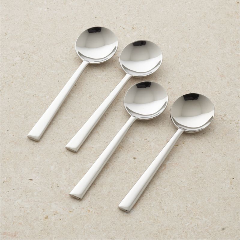 Set of 4 Mix Soup Spoons Crate and Barrel