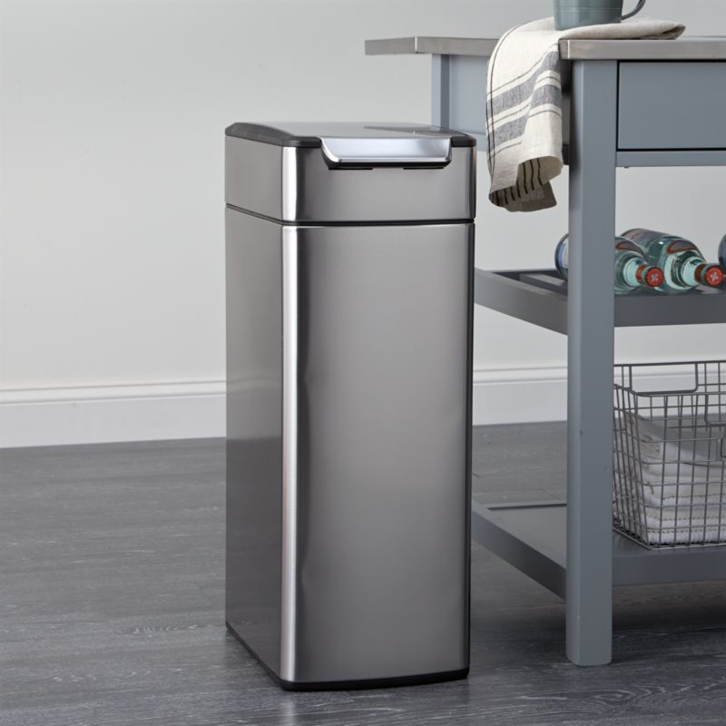 simplehuman ® 10.5Gallon Slim TouchBar Trash Can Crate and Barrel