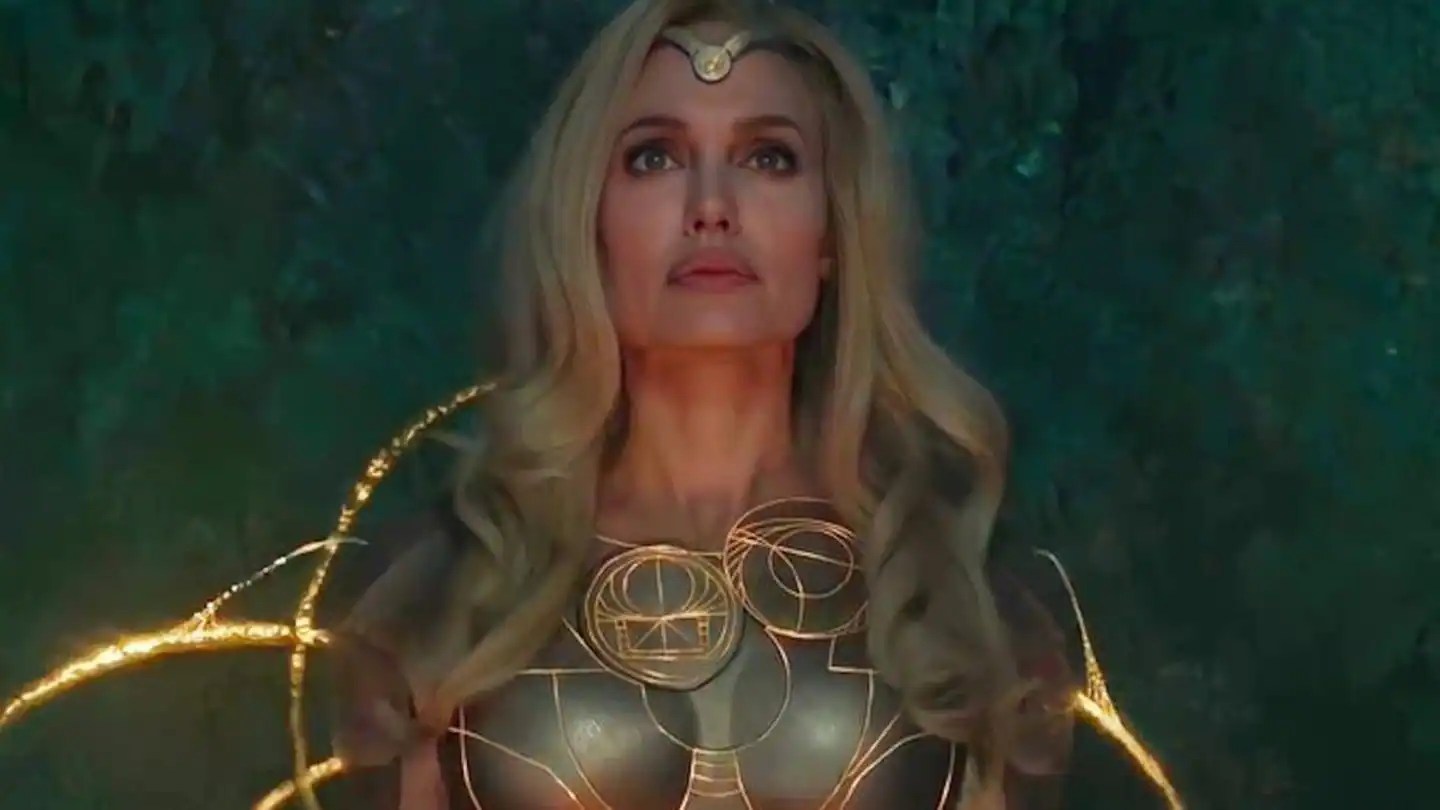 'Eternals' teaser Jolie remains mum throughout, her expressions entice
