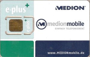 Phonecard: Medion - Medionmobile (E-Plus) (E-Plus, Germany, Federal Republic(Medion Mobile - Gsm / Sim) Col:de-Med-Sim-01.01