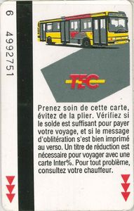 Transport Ticket: Tec (Renault - Emi) (Tec, Belgium) (Tec) Col:be-Tec-001