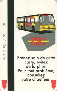 Transport Ticket: Tec (Van Hool) (Tec, Belgium) (Tec) Col:be-Tec-004