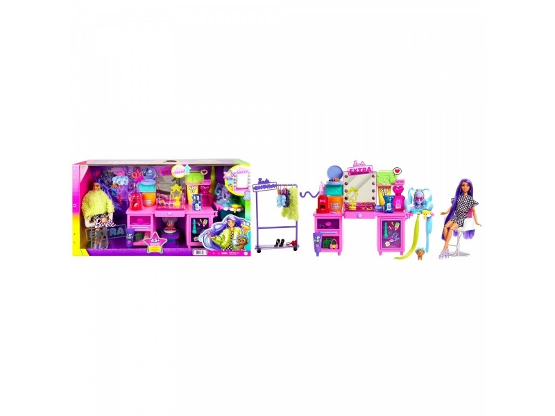 Barbie Extra Doll & Vanity Playset, Modepuppe, Handgenäht, 3 Jahre, Mädchen, Mehrfarbig