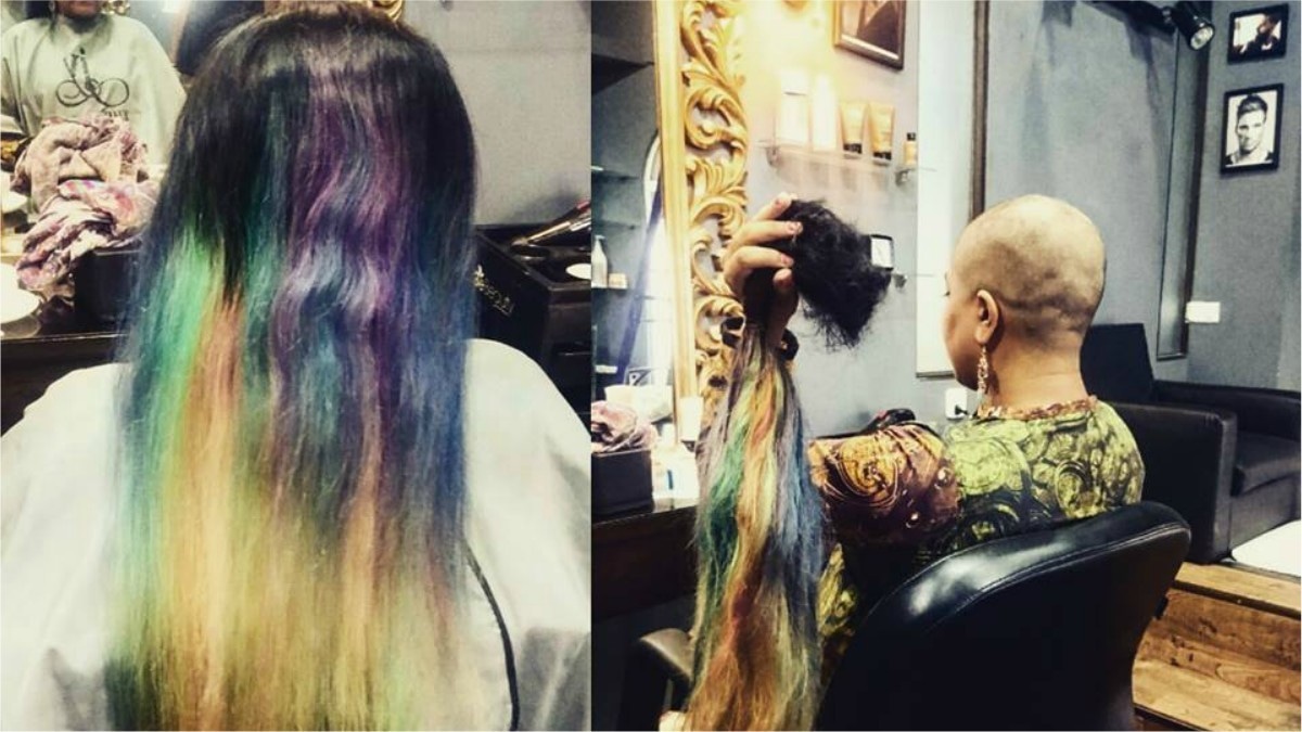 This woman shaved her head so she could donate her hair to cancer
