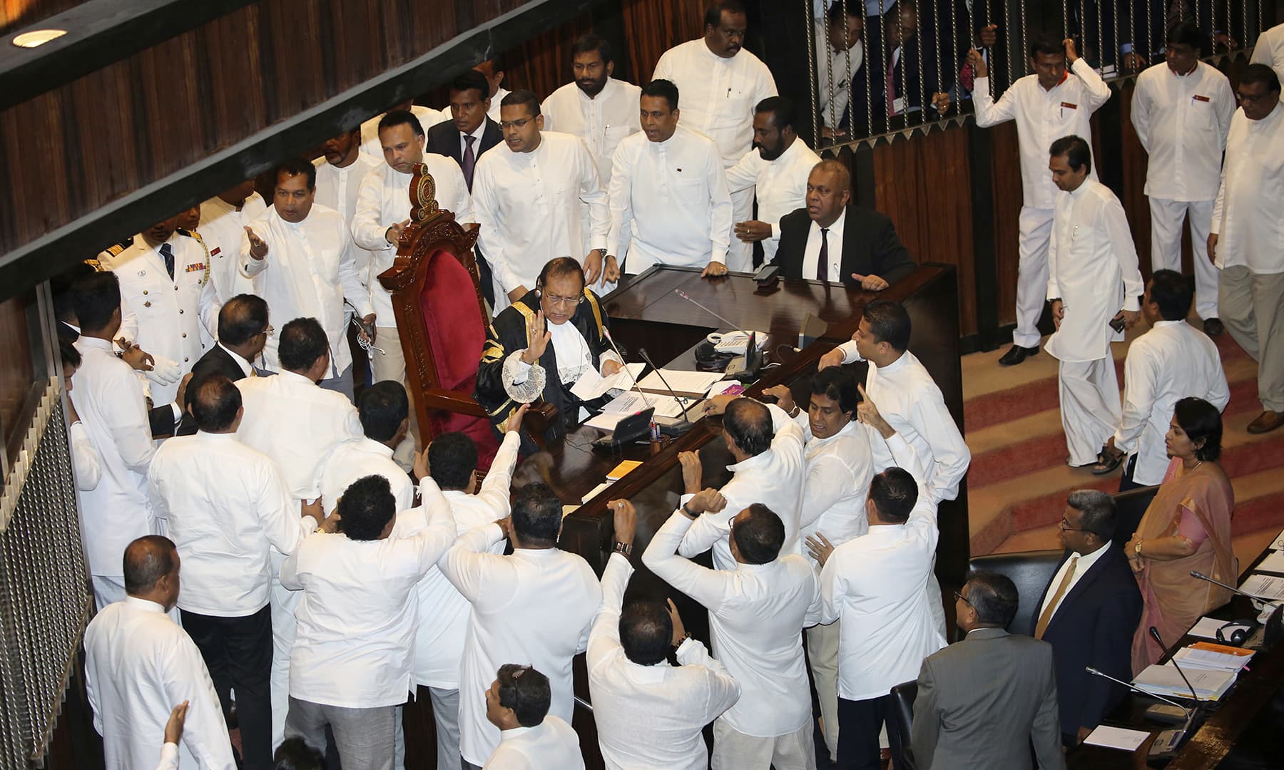 Sri Lankan lawmakers fight in Parliament over PM dispute World