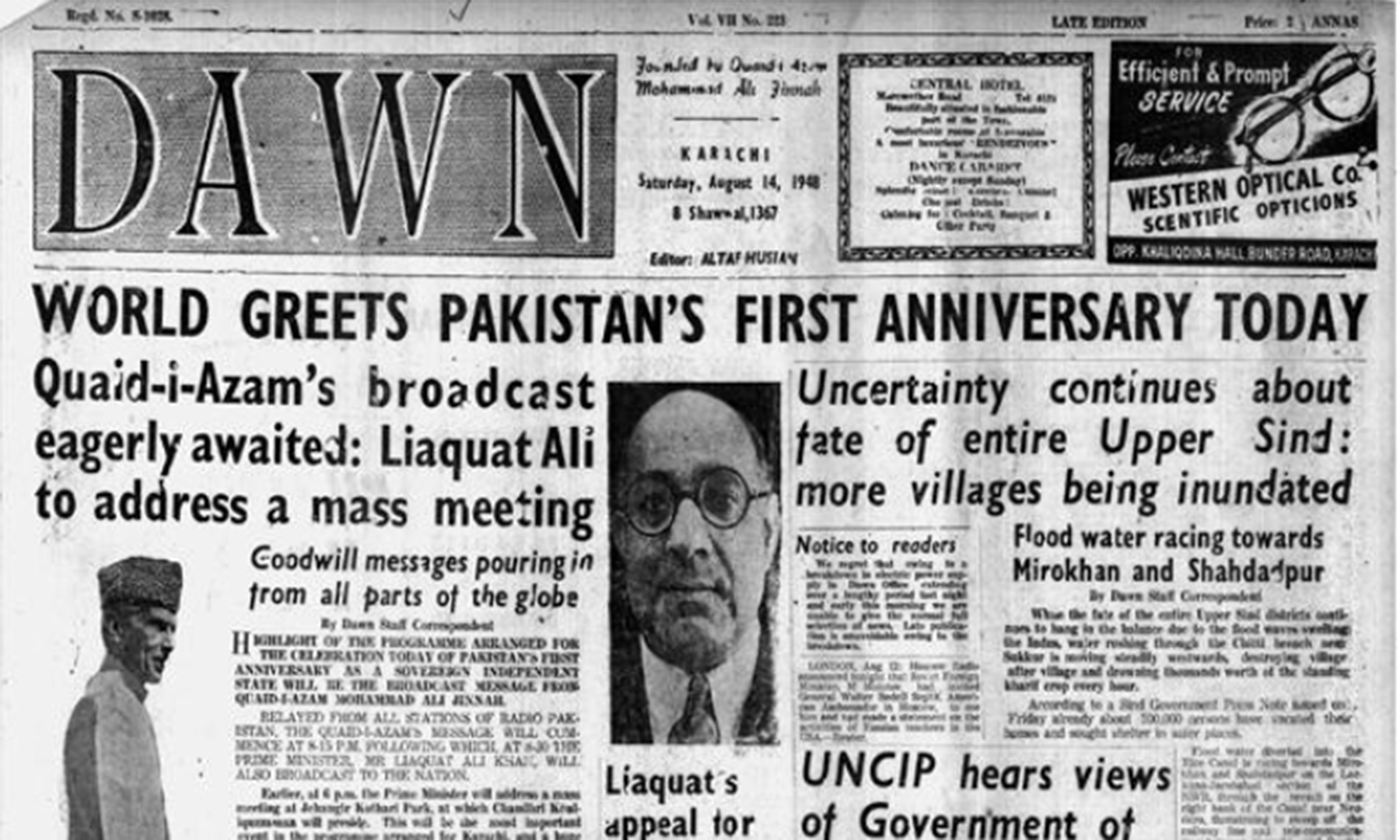 A look back at 14 August through newspaper pages Pakistan