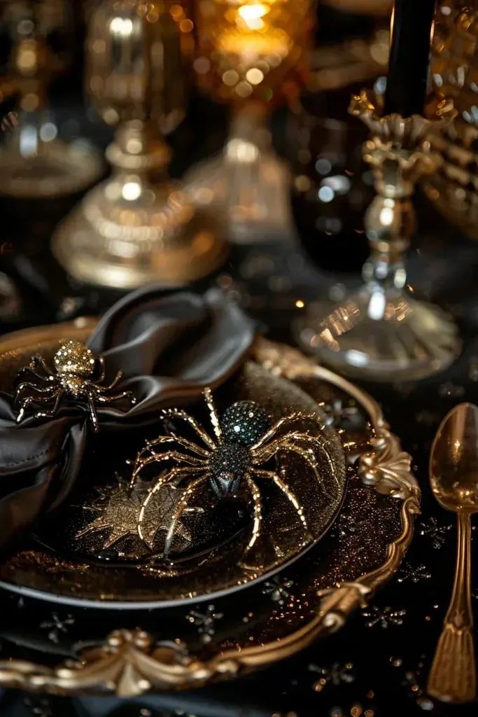 44 Refined Black And Gold Halloween Decor Ideas Digsdigs