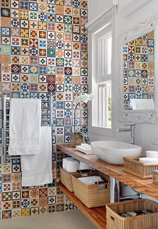 47 Multicolor Tile Bathroom Decor Ideas DigsDigs